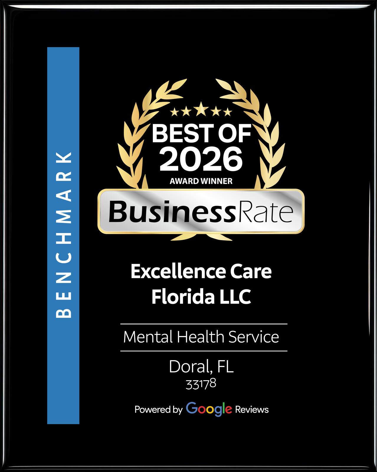 best-of-2026-award-excellence-care-florida-doral-fl-mental-health.jpg Excellence Care Florida LLC Best of 2026 Award Winner BusinessRate Mental Health Service in Doral Florida